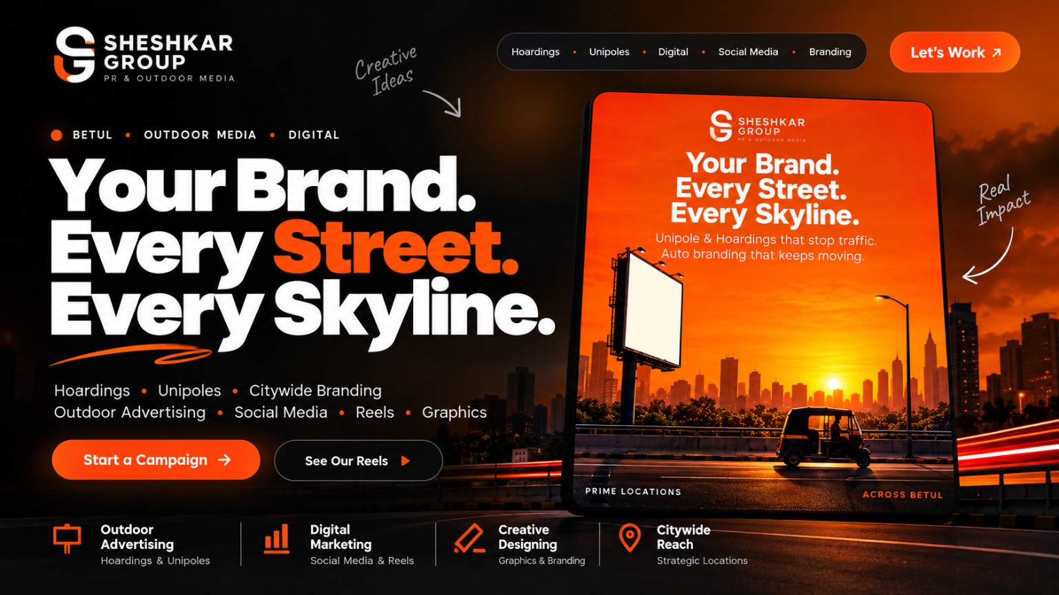 Sheshkar Group outdoor media website preview